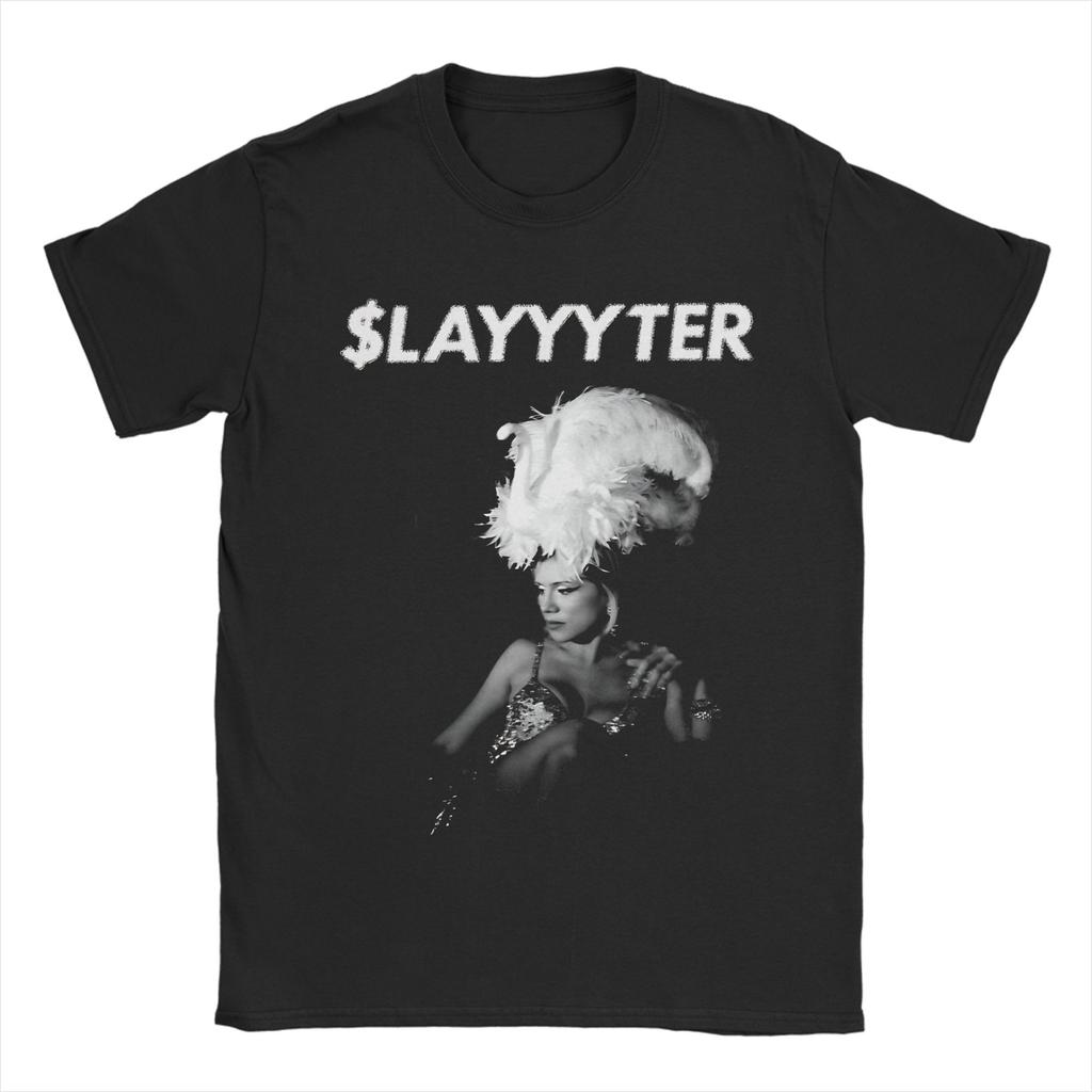 Оверсайз футболка Летняя Slayyyter Американская певица Модные футболки Хлопковая футболка для взрослого Y2K Базовый топ с коротким рукавом Футболки