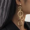Punk Long Big Circle Link Chain Earrings for Women Hiphop Statement Large Drop Earrings Fashion Earring Jewelry Gift