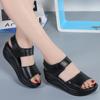 Women Gladiator Sandals Split Leather Summer Shoes Woman Hollow Out Flat Sandals Ladies Casual Soft Bottom Female Beach Sandal