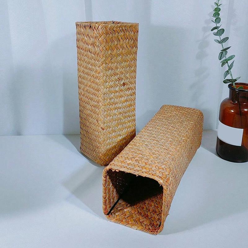 Цветочная корзина Бохо Плетеная из ротанга Корзина макраме для сушеных цветов Центральный элемент свадебного стола Богемская
