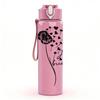 1PC Dandelion Wish Sketch Art Print 750ml Color Plastic Sports Water Bottle Leakproof Flip Straw Lid Suitable for Sports Office Home Use