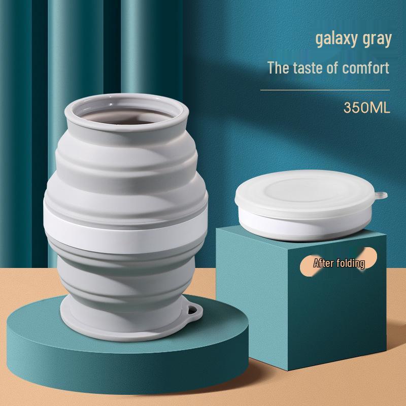 Портативная силиконовая складная дорожная кружка с крышкой - Мини-телескопическая чашка для полоскания для использования на открытом воздухе