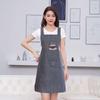 Cotton Women Overall Apron Simple Stripe Cooking Smock Fashionable Work Uniform