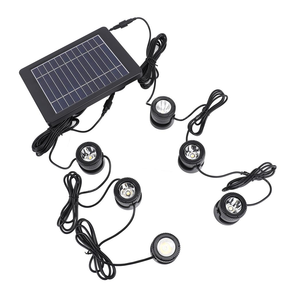 Solar Pond Spotlights 6 in 1 LED Solar Underwater Lights IP68 Water Resistant Submarine Landscape
