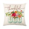 2022 New Thanksgiving Pillow Cover Pillowcase Thank You Pumpkin Linen Print Throw Pillow Case Living Room Sofa Pillow Cushion Cover