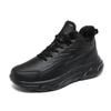 Black Leather Shoes for Men Size 48 Height Increasing Winter Sneakers Plus Fur Warm Outdoor Cotton Casual Shoes Men Shoe