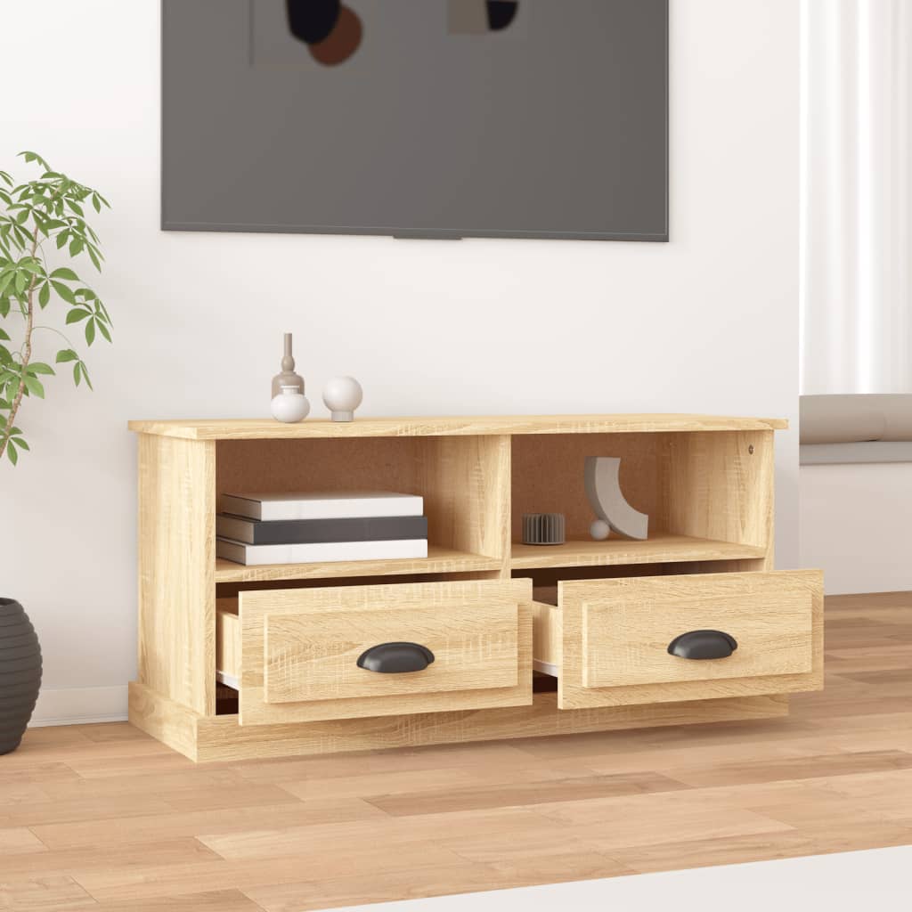 TV Cabinet in Sonoma Oak Finish 93 x 35.5 x 45 cm Particleboard