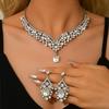 Retro Rhinestone Jewelry Necklace Set - Luxurious Evening Dress Accessories