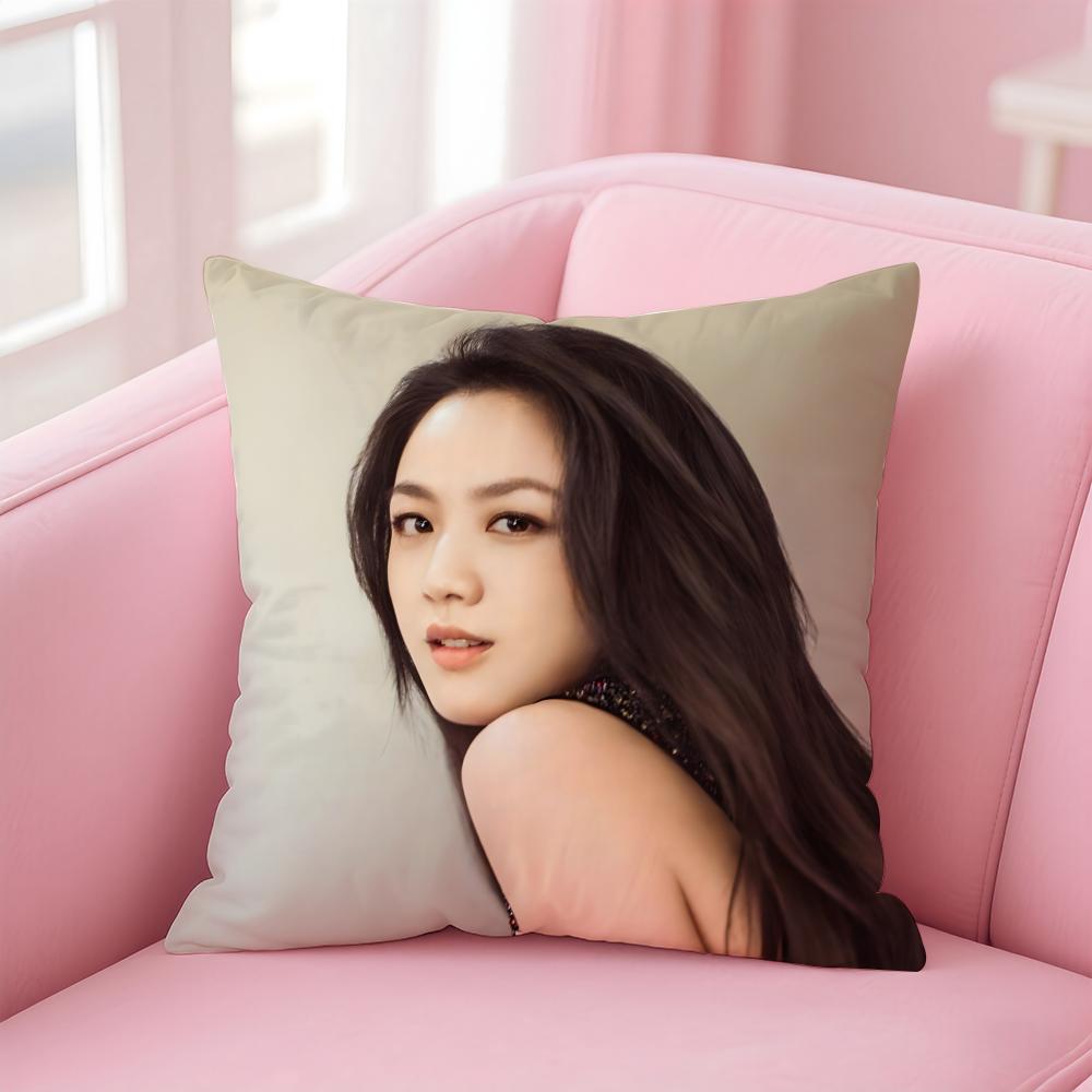 Elegant Beautiful Actress TTang Wei Cushion Cover Pillowcase Short Plush Invisible zipper Room Sofa Cushion Cover