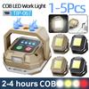 1-5 шт. Светодиодный инспекционный фонарь COB, водонепроницаемая аварийная лампа с магнитной основой, портативный фонарик для ремонта автомобиля, домашнего гаража