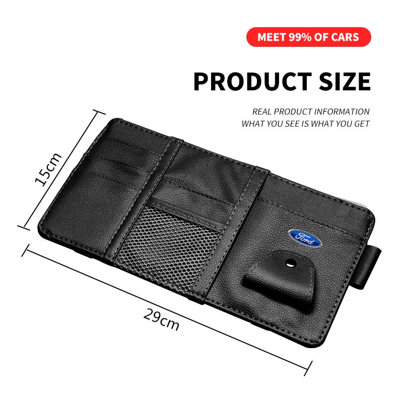 Car Sun Visor Organizer Multi-Pocket Glasses Clip Car Storage Bag Car Interior Accessories For Ford Expedition U222 U324 U324N U553