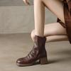 Мода 2024 Зима Новые Женские Ботинки Винтажные Челси Женская Обувь Женские Ботильоны Натуральная Кожа Вестерн Женские Ботинки Ретро