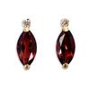 [New] K18 Rhodolite Garnet Diamond Marquise Earrings [i6-4]