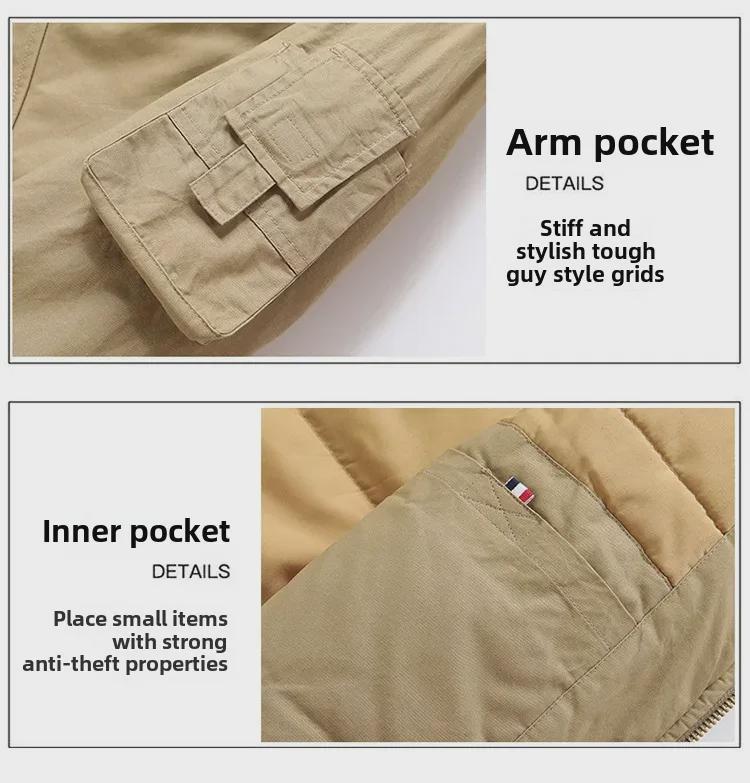 Мужская зимняя куртка Flight Cotton 2024 с воротником из овечьей шерсти, утолщенная, большого размера