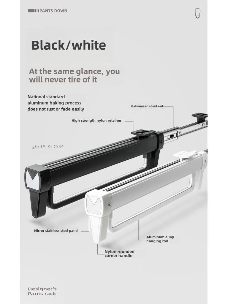 Telescopic Pull-Out Trouser Rack for Wardrobe Storage