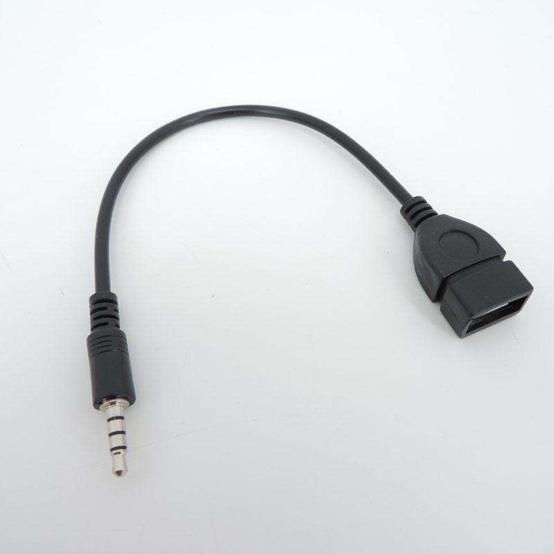 20 см Aux аудио конвертер 3,5 мм кабель-штекер к USB-разъему типа «штекер» USB автомобильный аудиокабель OTG автомобильный 3,5 мм адаптер провод шнур