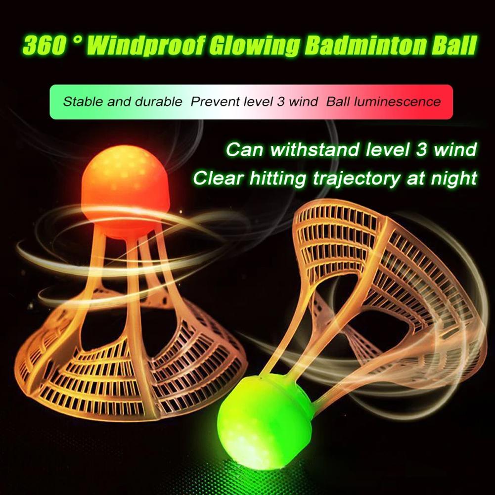 1/2/5 Pack LED Badminton Shuttlecocks -Lighting Glow In The Dark Badminton Birdies Badminton Practice Windproof Shuttlecocks