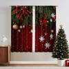 A Set Of 2 Christmas Tree Printed Curtain Sets, Suitable For Living Room, Kitchen, Bedroom, Bathroom, Dining Room And Home Decoration