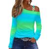 Womens Long Sleeve Blouse Shirts Solid Color Pullover T-shirts Sexy Off-shoulder Y2k Top