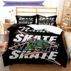 3pcs Custom Name skateboard Bedding Set Duvet Cover Closure Includes 1 Duvet Cover & 2 Pillowcases, Soft and Comfortable for All Seasons.