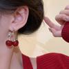 Новые милые летние красные прозрачные вишневые модные длинные серьги для ногтей, модные черные серьги в стиле аниме для женщин, ювелирные изделия для вечеринок