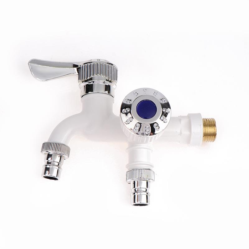 Двойной контроль двойной выпускной водопроводный кран 1/2" универсальный интерфейс пластиковый кран для домашнего шланга ванной комнаты орошение быстроразъемное соединение