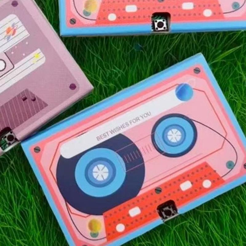 1 Piece Anniversary Gift Message Recorder Cassette Recording Voice Tape Greeting Card Handmade Surprise For Birthdays