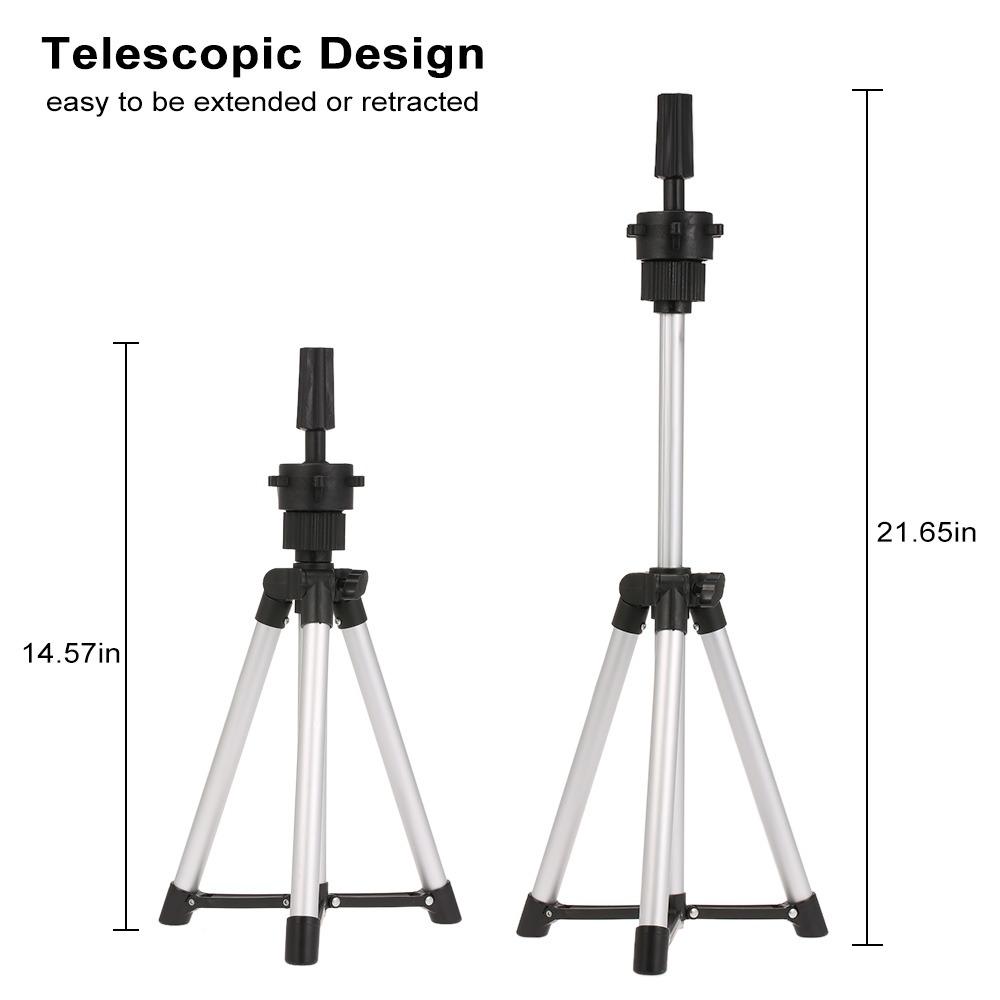 Sturdy Wig Stand Tripod Aluminum Alloy Hair Dressing Stand Wig Tripod Stand For Hair Salon
