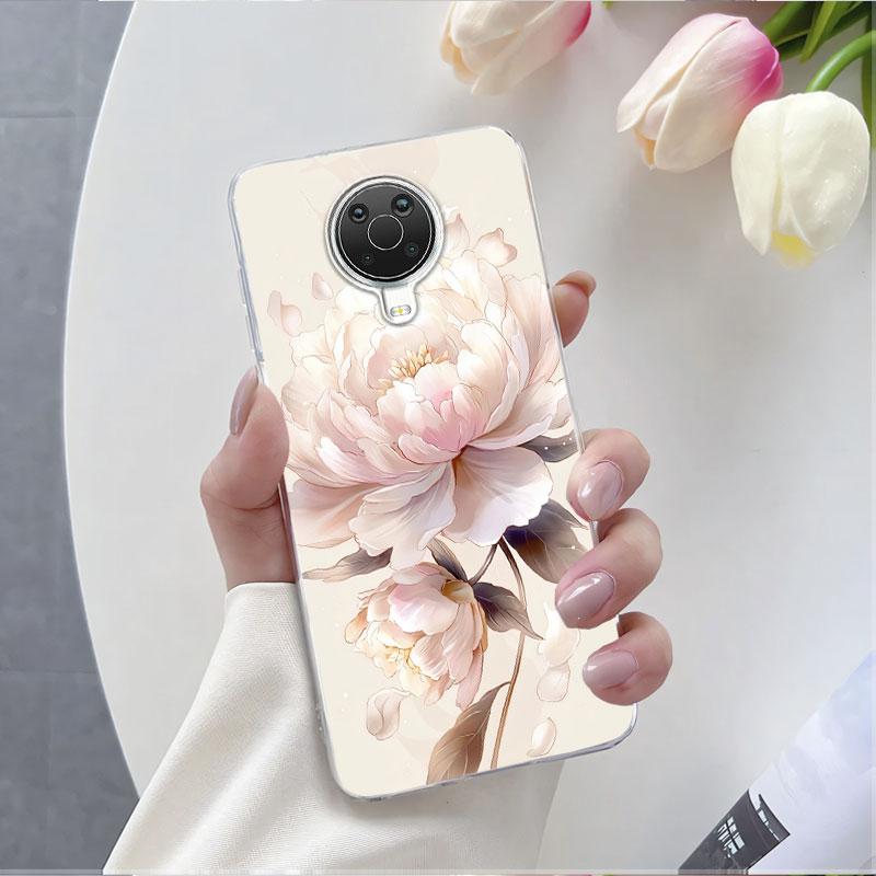 Для Nokia G10 G20 G21 G11 Nokia6.3 Чехол Роскошный Чехол для Телефона Для Nokia 6.3 Бабочка Цветок Прозрачный Мягкий Силиконовый Защитный Чехол