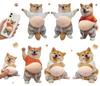 GOKEI Мягкая 3D Наклейка 'Животик' Сквиш Антистресс Кошка Собака Сиба-ину Трехцветная Пухлая 3 Набора 6 Штук
