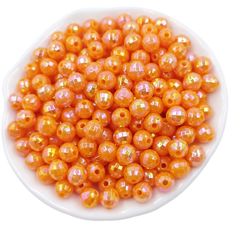 Товары для вечеринки Свободные бусины AB Яркие цвета Модные креативные изделия для изготовления браслетов и ожерелий 6 мм Акриловые многогранные шариковые бусины ярких цветов 50 шт.