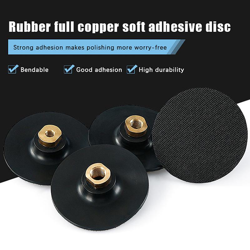 3-дюймовая 4-дюймовая резиновая опорная подушка Резьба M10 M14 M16 Опорная подушка для полировального шлифовального диска для угловой шлифмашины Подушка для полировального диска