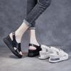 Soft Leather Wedge Sandals Female 2025 Summer New High-heeled Open-toed Fairy Style Versatile Platform Muffin Cross Sandals