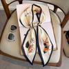 Luxury Design Silk Skinny Headwear Scarf Women Print Spring Neck Tie Hair Hand Bag Ribbon Wrist Belt Foulard Headband Lady
