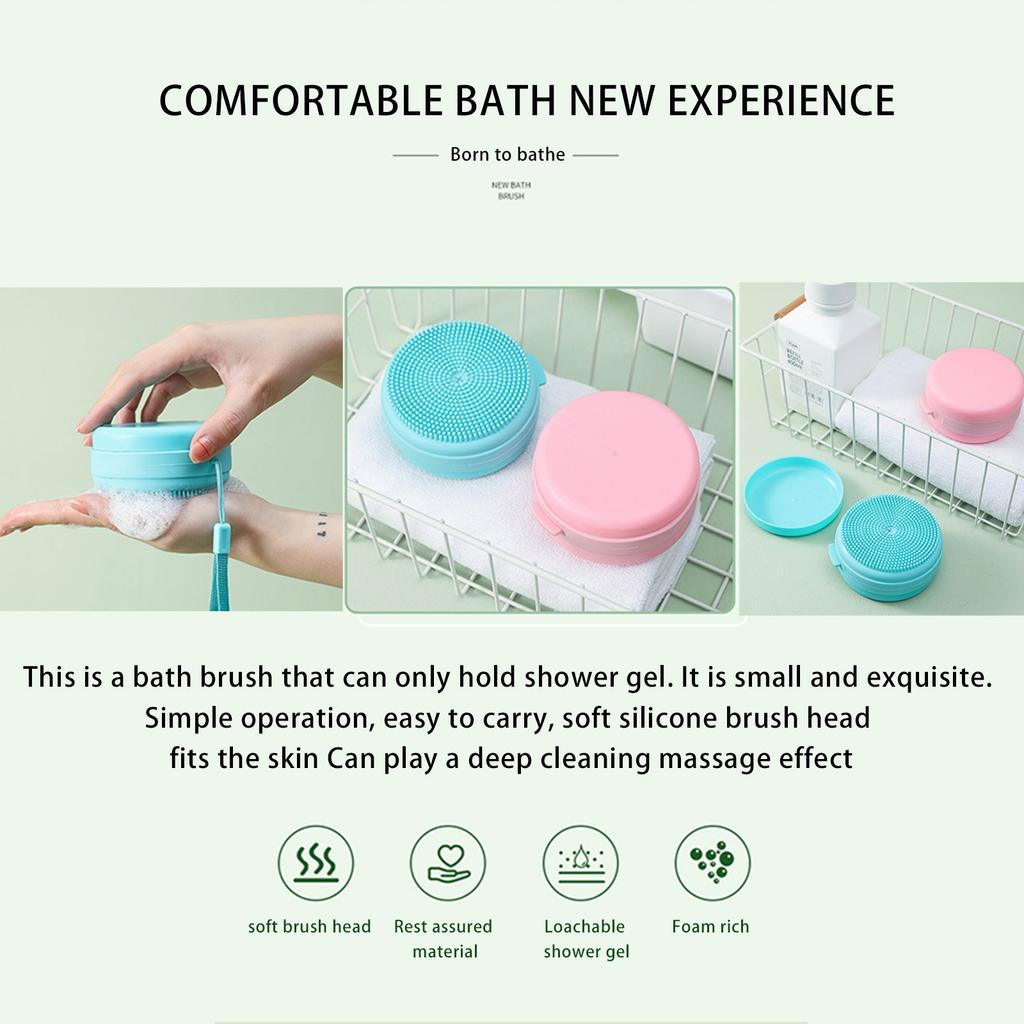 Silicone Body Brush, Exfoliating Bath Brush, Silicone Body Brush (can Carry Soap), Shower Massage Foam Bath Brush, Back Brush Shower (blue + )