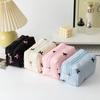 Lovely Bow Makeup Bag for Women Embroidered Bowknot Travel Cosmetic Bags Large Capacity Handheld Makeup Toiletry Storage Bag