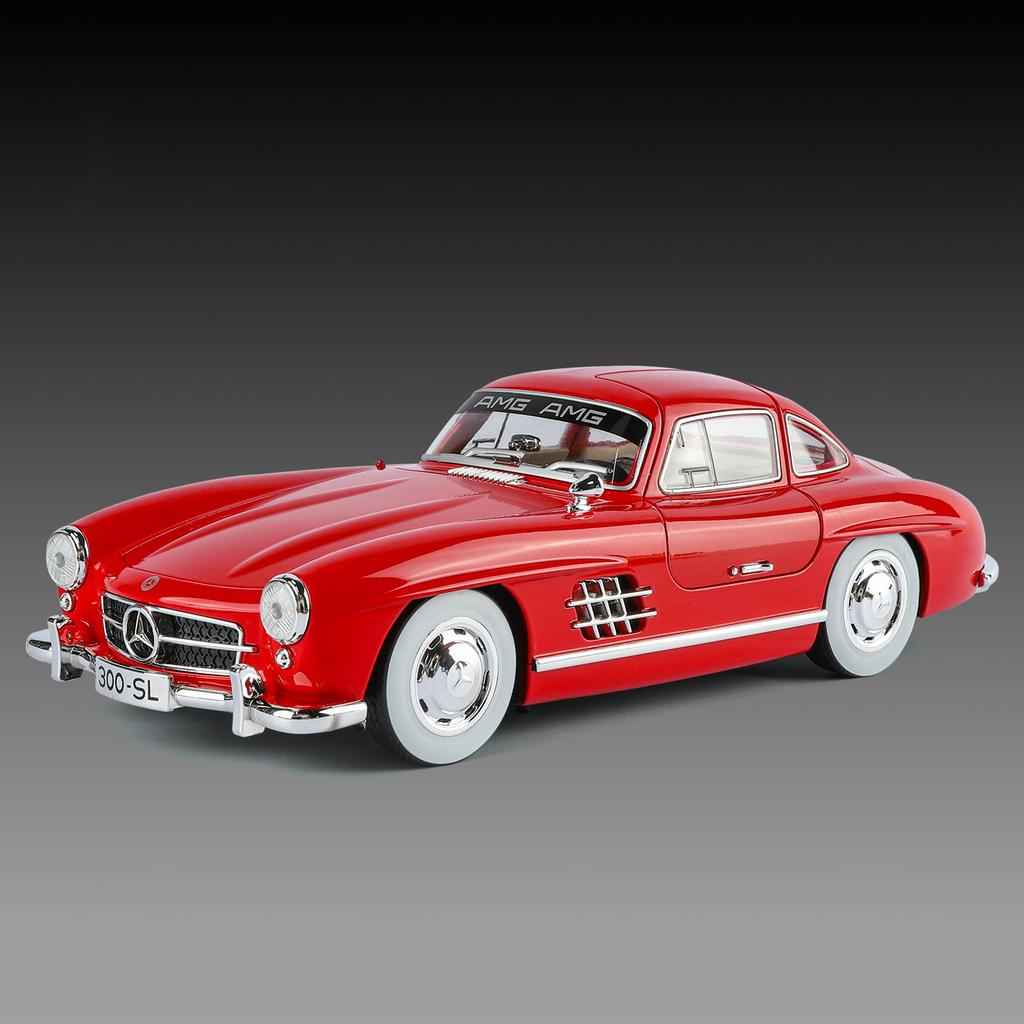 1:18 Benz 300SL Высокодетализированная Металлическая Модель Автомобиля Масштабная Декорация для Спальни и Подарок на День Рождения Мальчика Декорации для Гостиной и Праздника