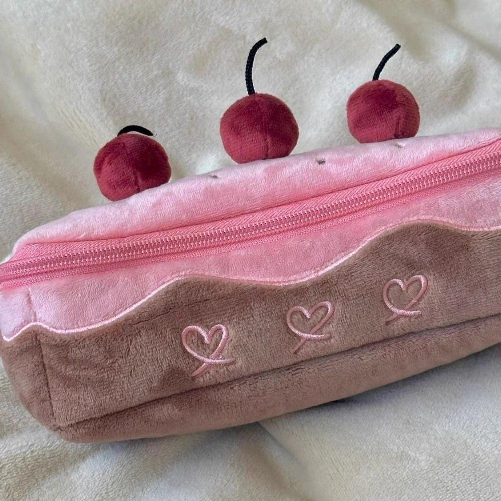 Large Capacity Stationery Bag Cosmetic Bags Pencil Pouch Fashion Plush Pen Bag Student Gift