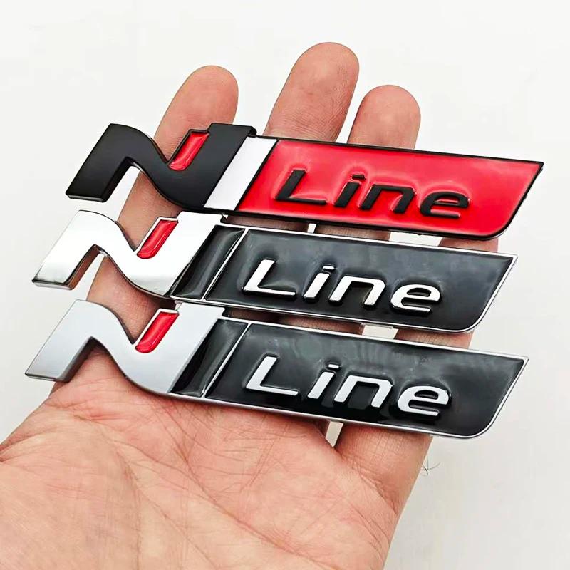 3D Metal Car Styling NLine Logo Rear Boot Trunk Emblem Badge Decal For Hyundai i20 i30 Sonata Kona Elantra Tuson Car Stickers zz2