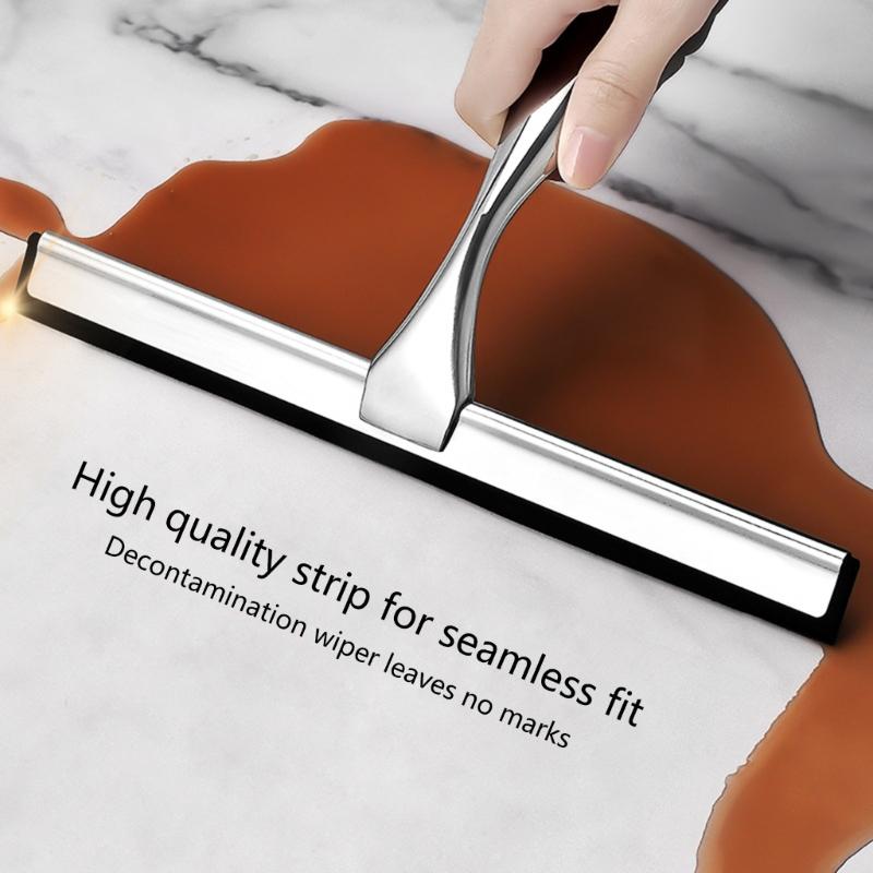 Stainless Shower Squeegee Cleaner Wiper Scraper Glass Cleaning Tools Water Blade for Cleaning Car Windows Shower Mirror