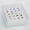20PCS Stainless Steel Accessories Fashion Nose Studs Ring Body Piercing Nose Rings Gems Flower