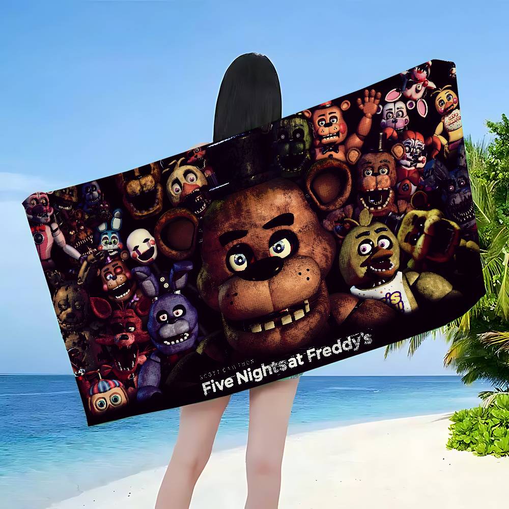 Классическое пляжное полотенце F-Fnaf Хоррор Игра Цветные банные полотенца Для девочки Быстросохнущие Индивидуальное Без песка Пляж Йога Спа Бассейн