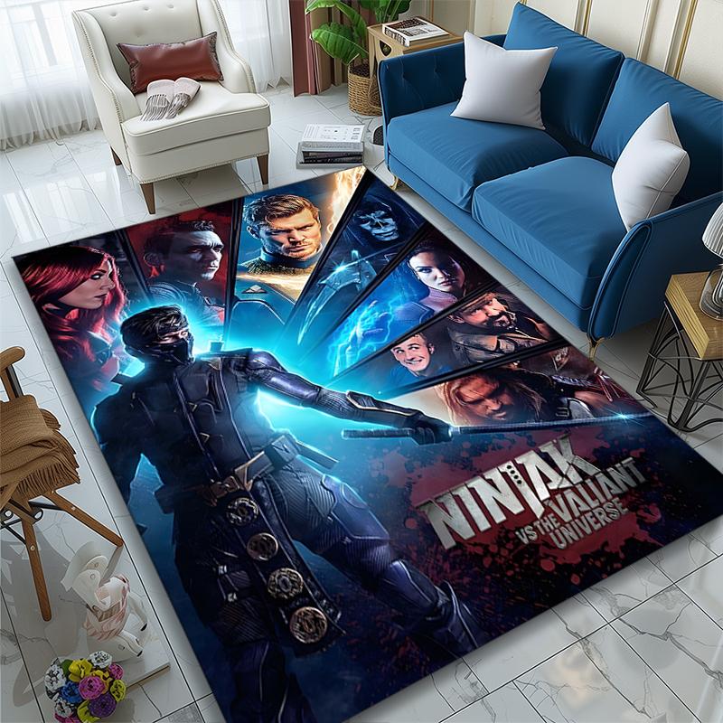 Ninja Warrior Portrait Carpet, Non-slip Office Chair Rug, Digital Print Home Area Rug, Unique Festival Decorations