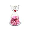 Birthday Angel Memorial Eternal Flower Immortal Rose Mother's Day Valentine's Day Gift Glass Dome Gift (Pink)