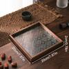 1PC Vintage Wood Glass Walnut Color Snack Storage Box Tea Tray Dry Fruit Snacks Household Tray Storage Box