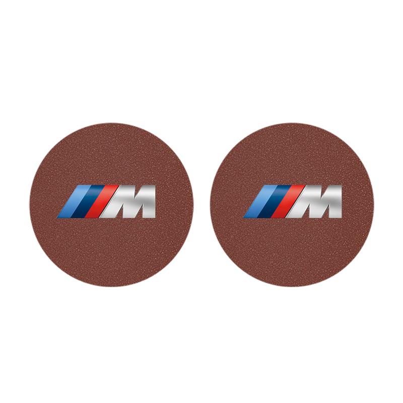 For BMW E82 2Pcs Car Coaster Suede Mat Water Cup Anti-slip Pad Auto Interior Sticker For BMW X1 X2 X3 X5 X4 X6 X7 iX3 F20 F10 F07 E70 E46 E9