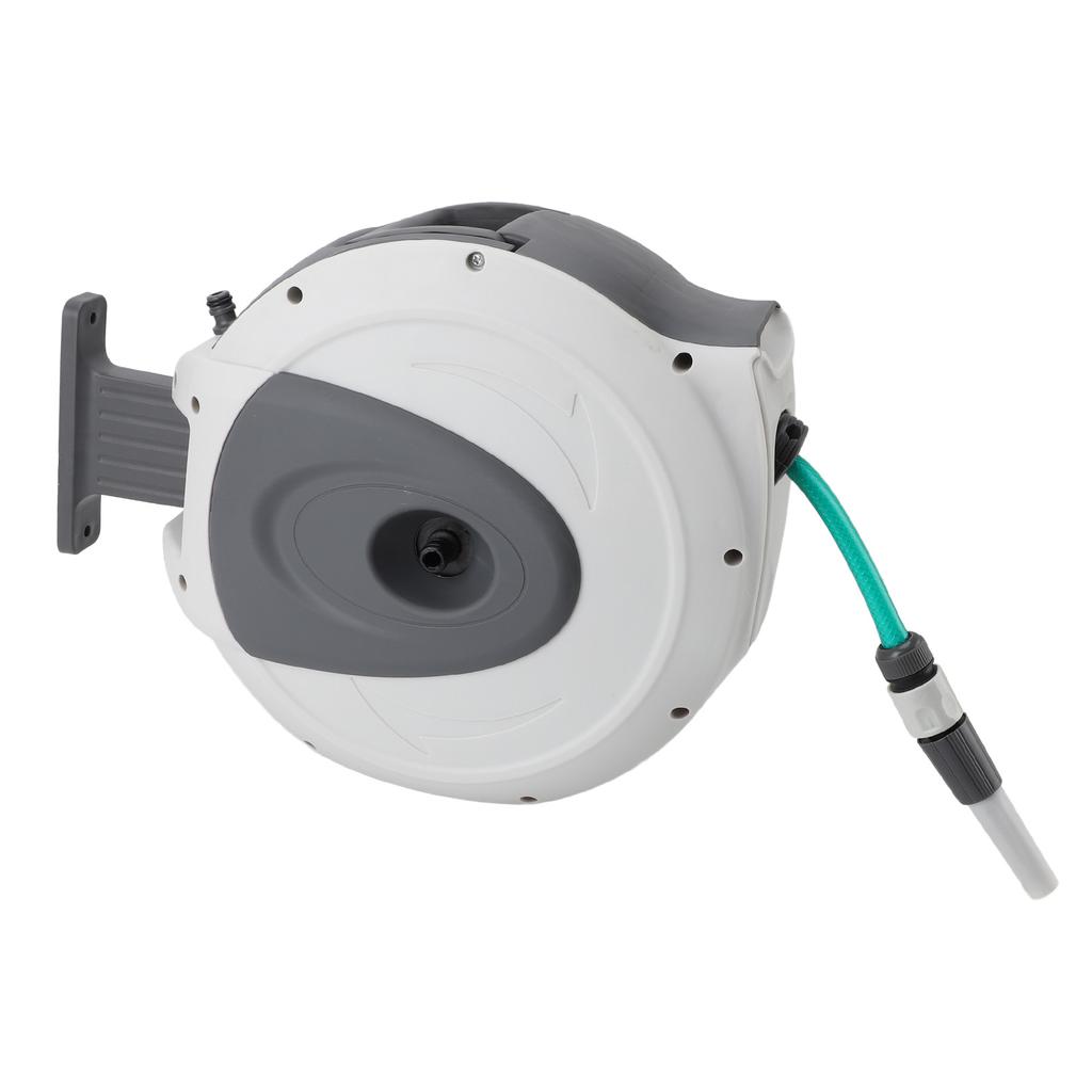 Retractable Garden Hose Reel 65.6ft 1/2inch Hose Any Length Lock Auto Rewind Swivel Bracket Wall