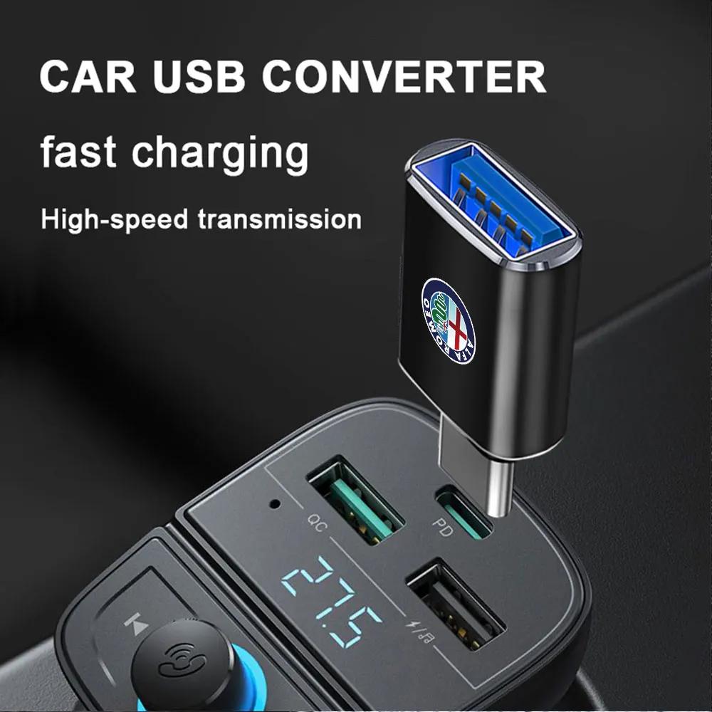 Hub Caps Hub Caps Car Type-C To USB Adapter Fast Charging Connector For Alfa Romeo 159 Giulietta Mito 147 Stelvio Giulia Stelvio YKLMN1