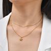 Wind Niche Premium Sense Collarbone Chain Gold, Stainless Steel Flower Stacked Wind Double Necklace Female Nc-1328
