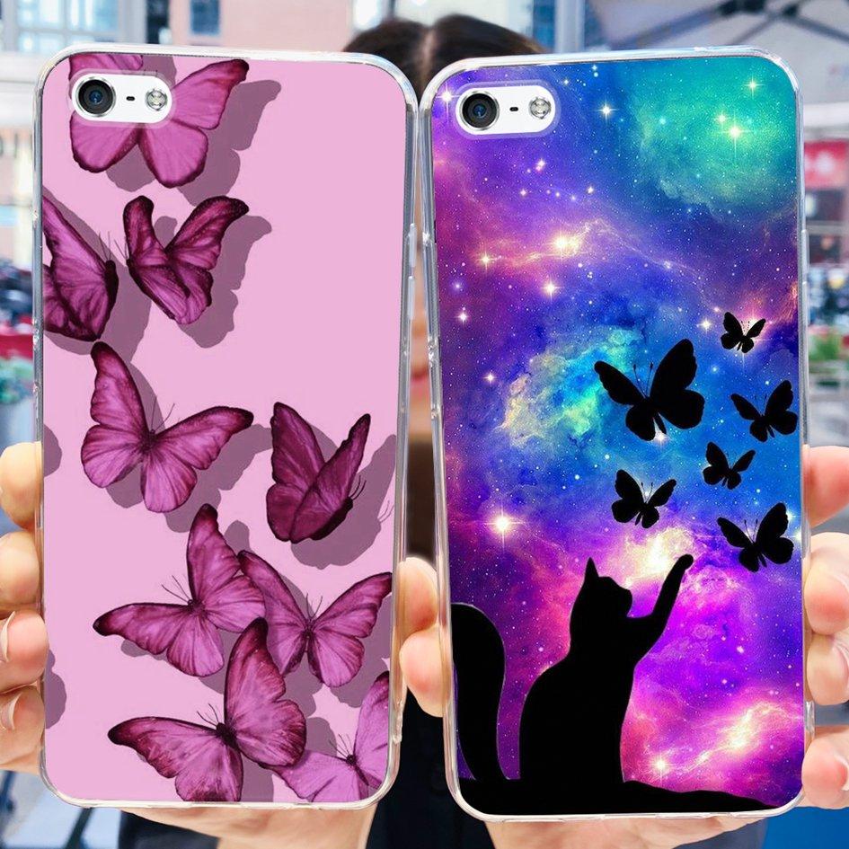 For iPhone 5 5S Case Fashion Astronaut Art Painted Shockproof Soft Cover For iPhone SE 2016 2020 SE2 TPU Funda on iPhone5 Bumper